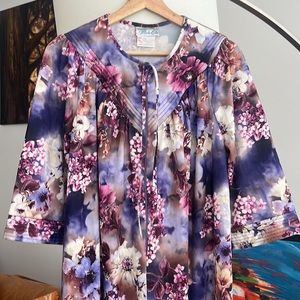 Creations Mode-Elle Vintage Floral Print Night Gown